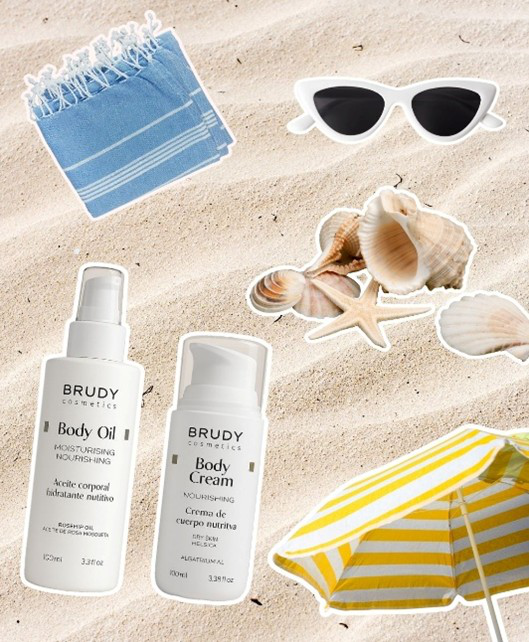 El combo essencial d'aquest estiu: l'oli i la crema corporal de Brudy Cosmetics per a una pell hidratada, lluminosa i protegida
