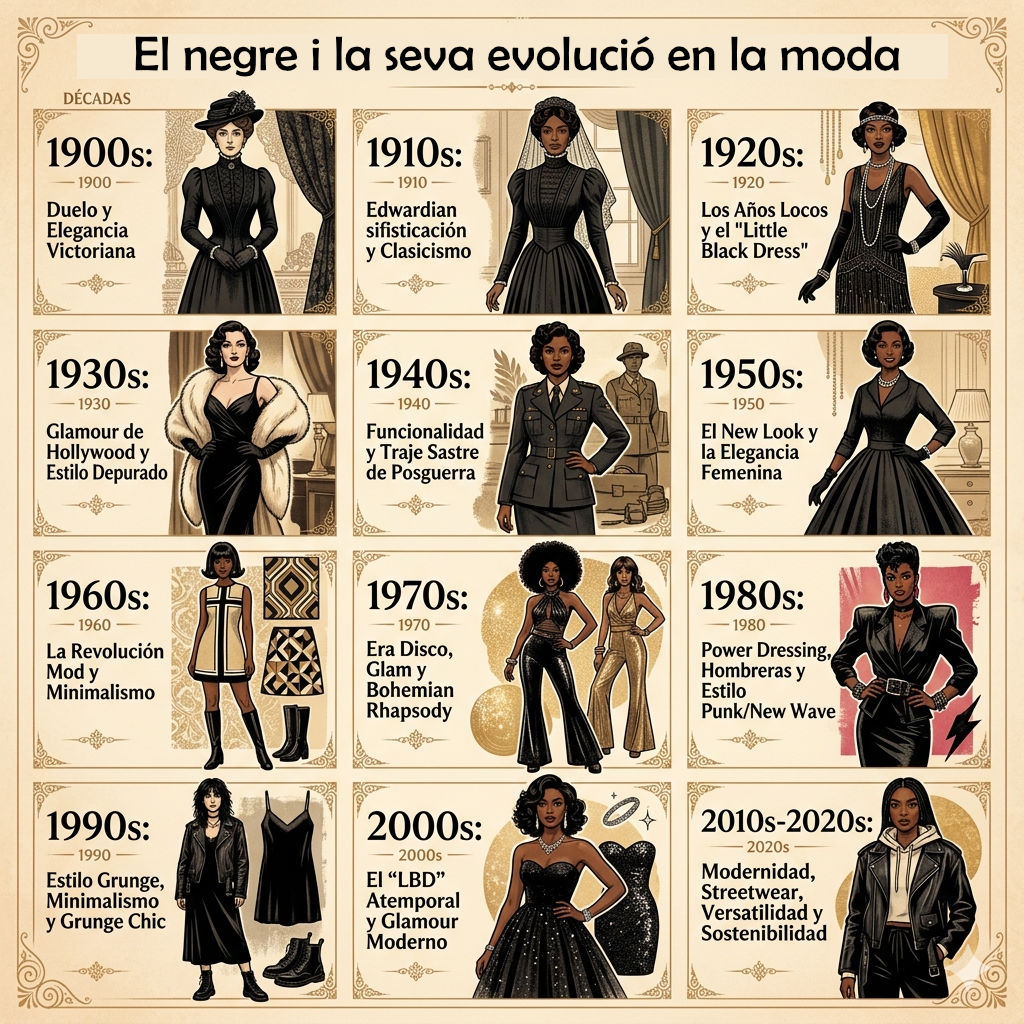 El negre i la seva evolució en la moda